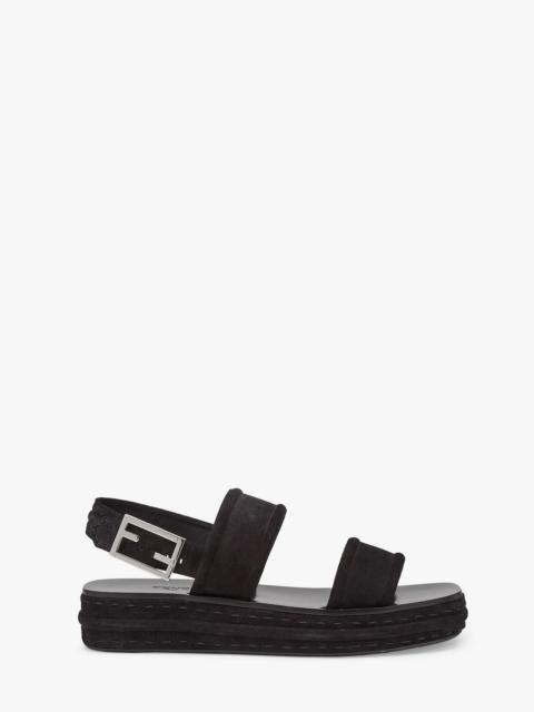 FENDI Black suede sandals