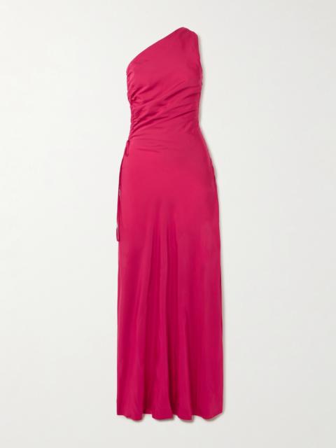FAITHFULL Laureles One-shoulder Ruched Tencel Lyocell Maxi Dress