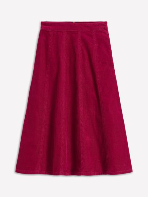 BODEN Joy Cord Midi Skirt-Burgundy Red