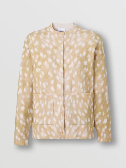 Burberry Deer Print Cotton Cashmere Blend Cardigan