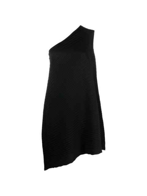 Reiteration one-shoulder pleated dress
