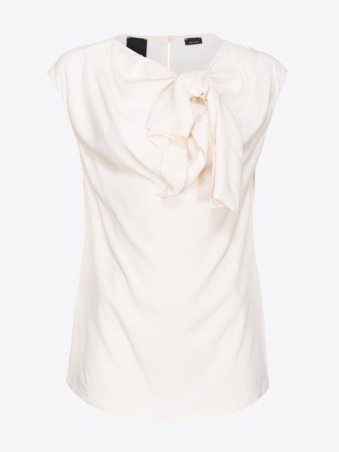 SILK-BLEND TOP WITH BOW