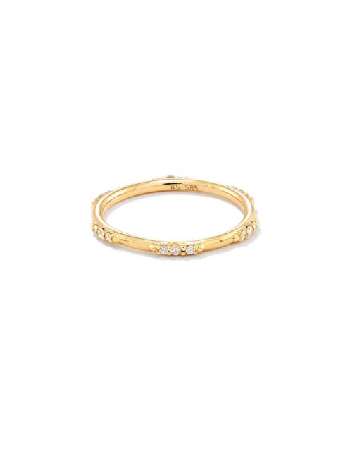 KENDRA SCOTT 0.19 ct Posey 14k Yellow Gold Band Ring in White Diamonds