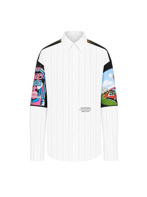Marine Serre BI-FABRICS LONG SLEEVES SHIRT WITH STRIPES