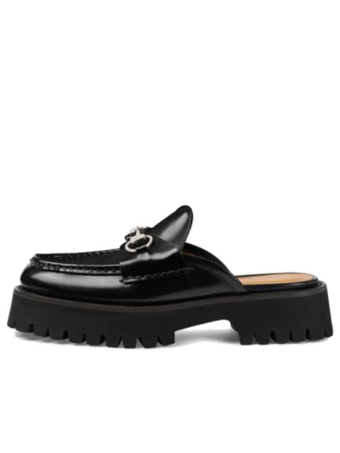 (WMNS) Gucci Mule with Horsebit 'Black Leather' 764207-DS800-1000
