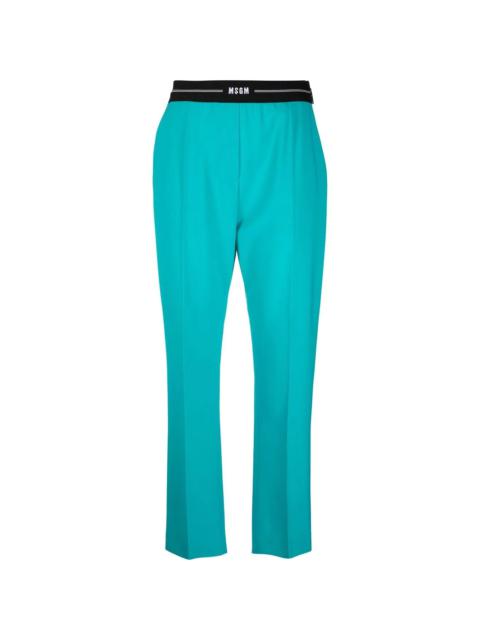 logo-waist slim tailored trousers