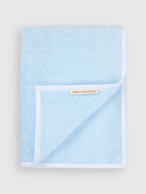 EMILIA WICKSTEAD Tuscany Bath Towel in Blue & White Spunga Towelling