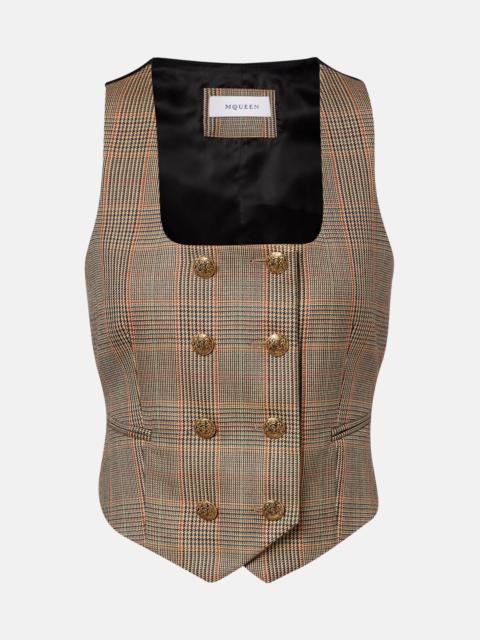 Alexander McQueen Prince of Wales check wool vest