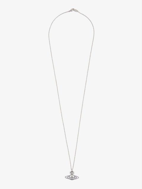Thin Lines Flat Orb brass necklace