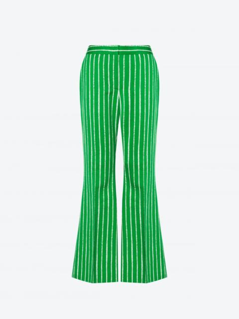 PINSTRIPES PRINT TWILL TROUSERS