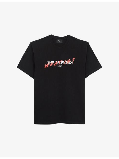 The Kooples 'What is?' logo-print cotton-jersey T-shirt