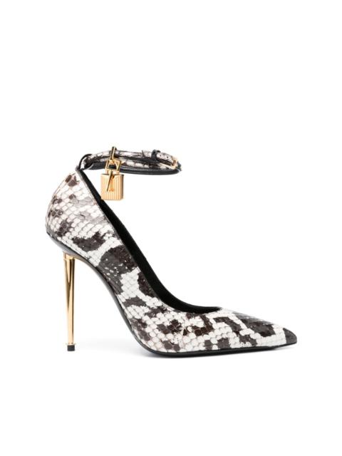 Padlock 110mm snakeskin-effect pumps