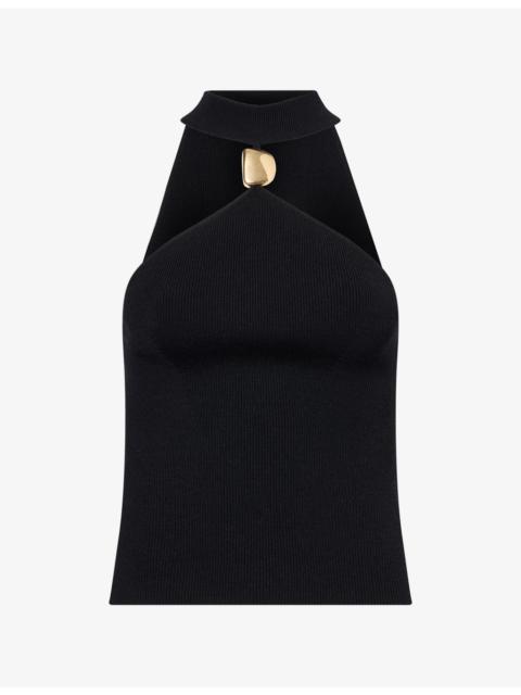 SIMKHAI Renlen Metal-Hardware Wool Top