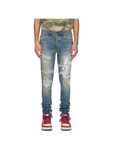 AMIRI Blue AMIRI Eagle Repair Skinny Jeans