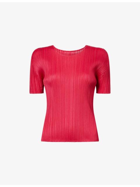 Pleats Please Issey Miyake New Colorful Basics 4 Short-Sleeves Knitted Top