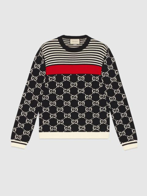GUCCI GG and stripes knit sweater