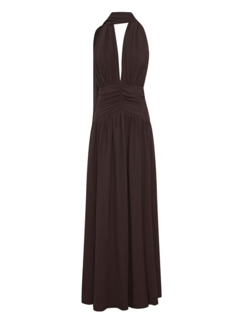 NICHOLAS Arella halter-neck gathered maxi dress