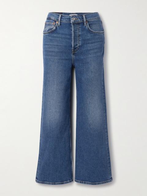 RE/DONE Cropped High-rise Wide-leg Jeans