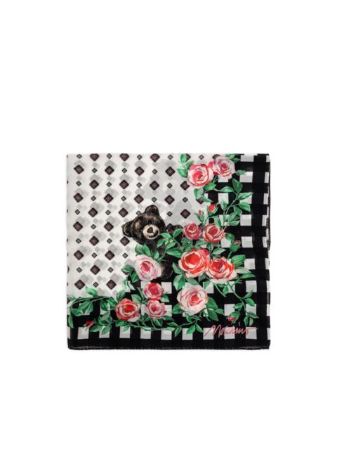 Moschino floral-print silk scarf