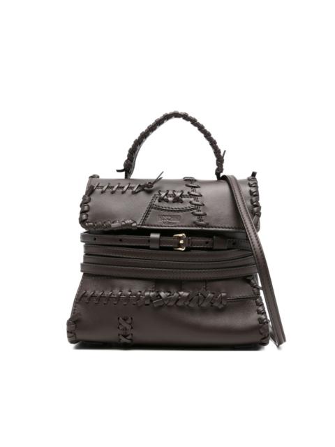 Moschino Tie Me braided leather tote bag