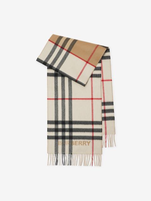 Burberry Contrast Check Cashmere Scarf