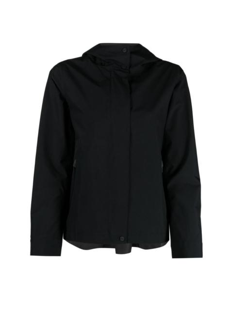 zip-fastening hooded jacket