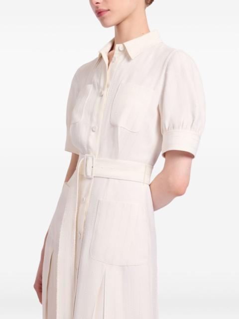 ELIE SAAB embellished pinstripe midi dress