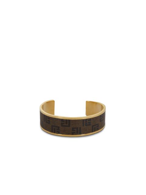 Balmain Monogram bracelet in metal and waxed canvas