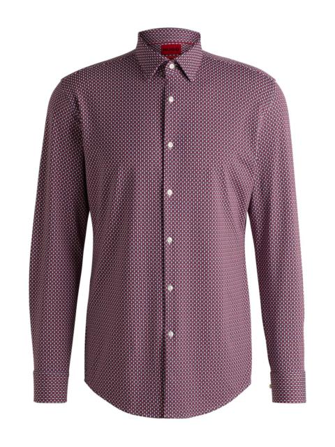 HUGO SLIM-FIT SHIRT IN PRINTED PERFORMANCE-STRETCH JERSEY