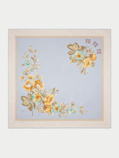 GUCCI Gucci HA HA HA flower print silk scarf