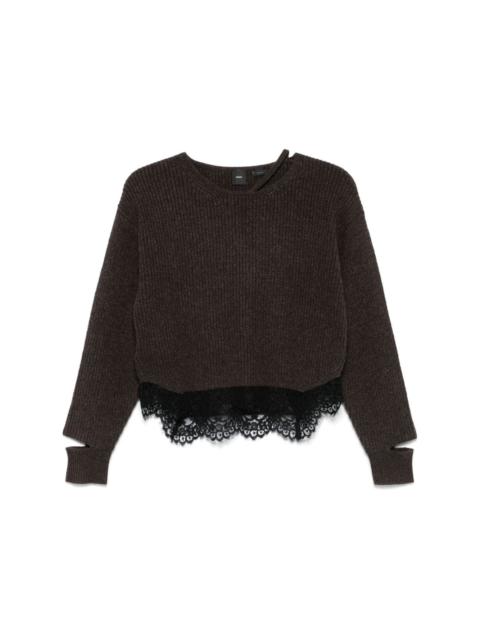 lace-trim sweater