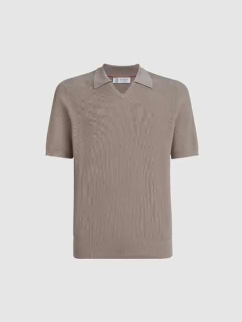 Brunello Cucinelli Cotton English rib knit polo