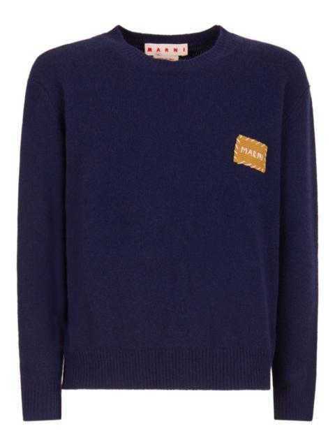 Marni logo-patch cashmere sweatshirt