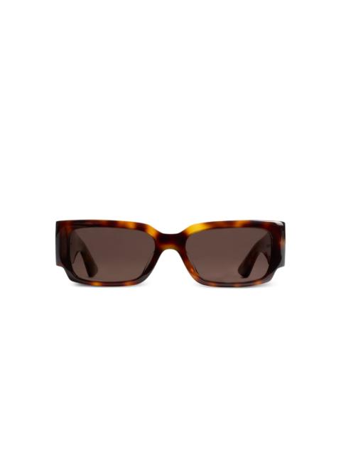 KHAITE rectangle leopard sunglasses