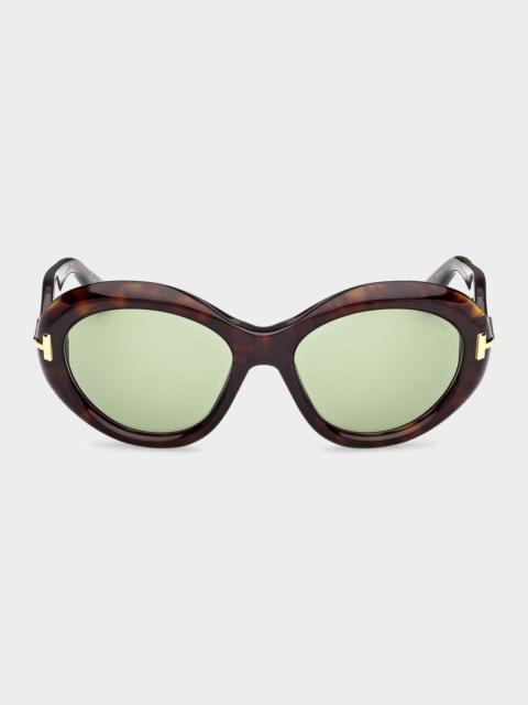 TOM FORD Icon 55MM Oval Sunglasses