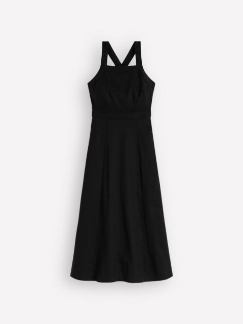 BODEN Cross-back Linen Blend Dress-Black