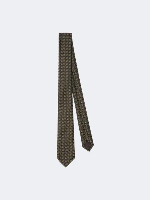 GUCCI Horsebit silk jacquard tie
