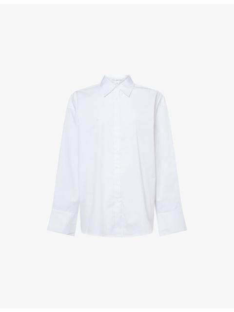 GOOD AMERICAN Poplin Oversized Cotton-Blend Shirt