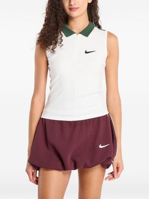 Nike ribbed sleeveless polo top