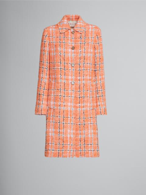 Marni COTTON TWEED COAT WITH KNITTED INSERTS