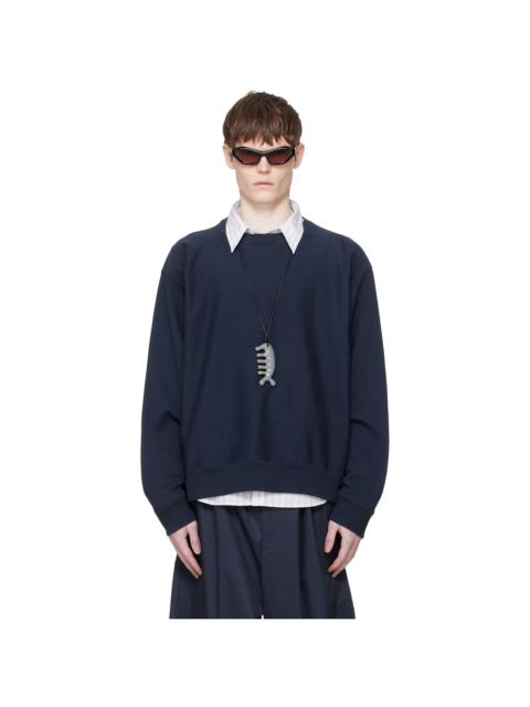 HED MAYNER Navy Embroidered-Logo Sweatshirt