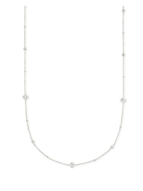 KENDRA SCOTT Michelle 14k White Gold Strand Necklace in White Diamond