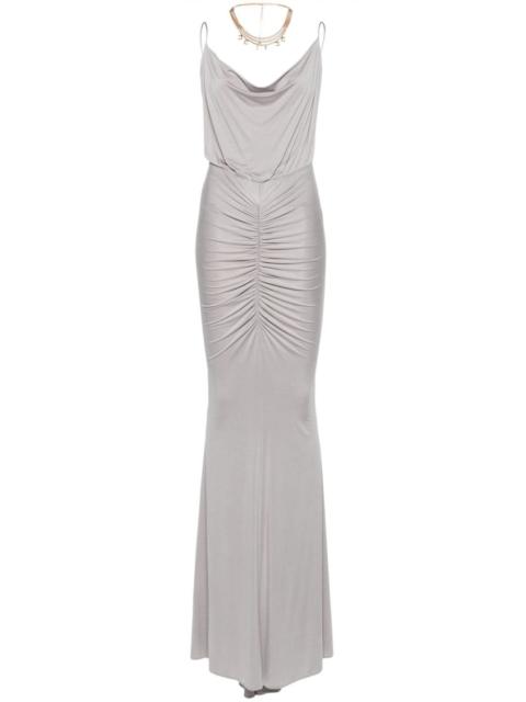 ELISABETTA FRANCHI gathered sleeveless gown