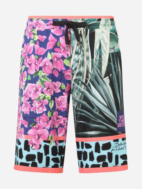 Dolce & Gabbana Jersey jogging shorts with jungle mix print