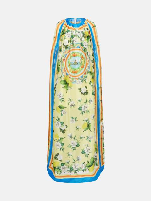 Dolce & Gabbana Printed silk cape