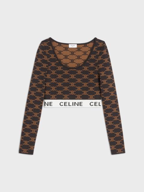 CELINE Celine monogrammed crop top in silk cotton