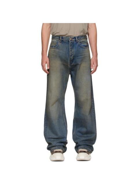 Rick Owens DRKSHDW Blue Tower Strobe Jeans