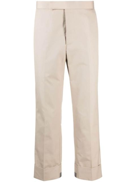 tailored cropped twill trousers