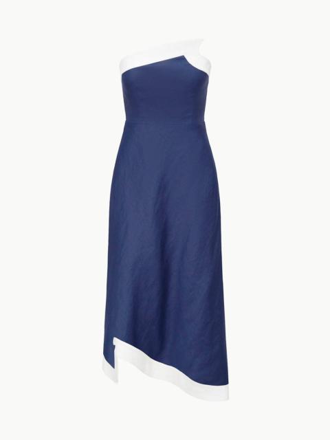 STAUD STAUD SIRANI DRESS NAVY WHITE