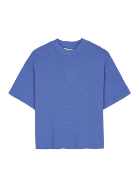 BRAIN DEAD Boxy Thermal Mock Neck T-Shirt - Blue